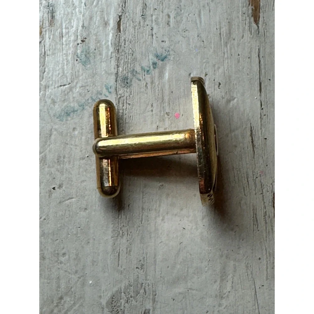 Vintage SWANK Men's Cuff Links & Tie Clip In Original‎ Box Gold tone & Black
